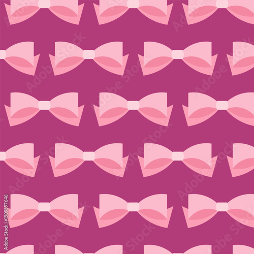 Pink bow pattern swatch available in swatches panel cute seamless background with simple pastel ribbon design