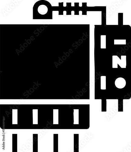 Electronic Relay Circuit Component Module Black Icon