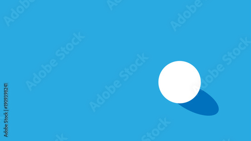 Minimalist Circle with Shadow on Blue Background