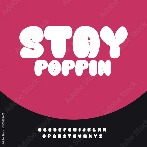 Modern Bubble Font Alphabet - Bold Rounded Display Typeface for Creative Typography and Logo Design