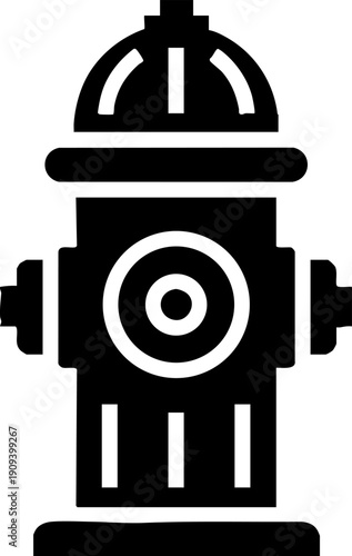 Fire Hydrant Icon Vector Silhouette Emergency Safety Equipment Symbol
