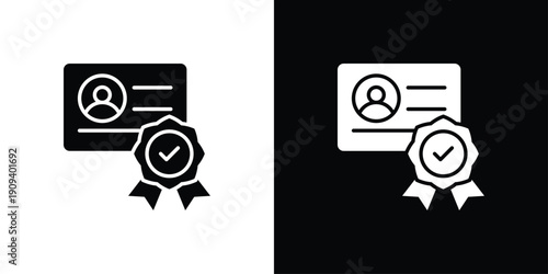 Qualification Icon Sheet Multiple Style Collection Isolated Vector