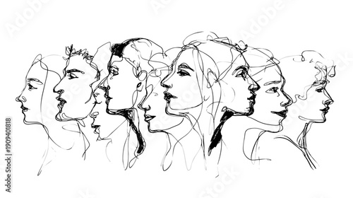 sketch of a humans head 