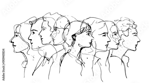 sketch of a humans head 