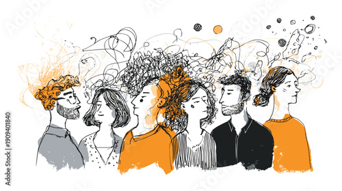 group of like-minded people community group theme party