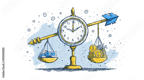 time is money concept vector illlustration 