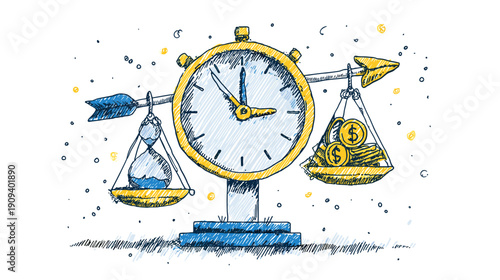 time is money concept vector illlustration 