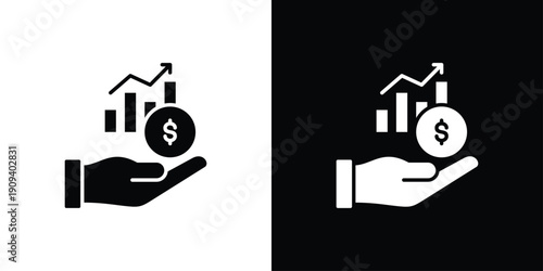Profit growth Icon Sheet Multiple Style Collection Isolated Vector