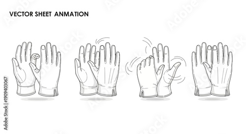 Clapping Hands Animation Sequence - Vector Illustration