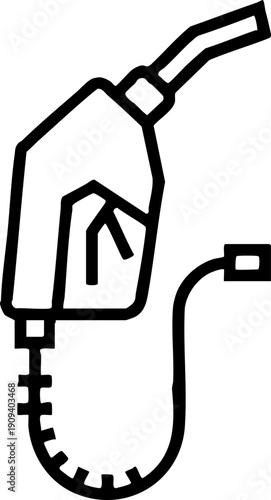 Fueling station pump nozzle simple vector illustration