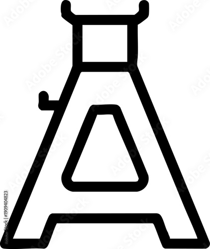 Jack Stand Safety Tool Line Icon for Garage Repair Service