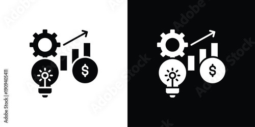 Development Icon Sheet Multiple Style Collection Isolated Vector