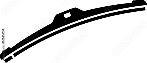 Black Car Windshield Wiper Blade Vector Icon Silhouette