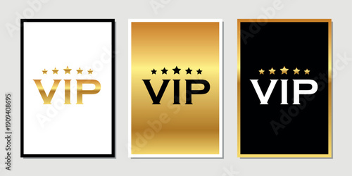 set of vip member cards isolated vector illustration