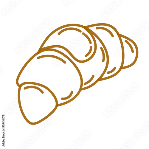 set of croissant doodle hand drawn. Hand drawn croissant french breakfast, croissant minimal flat icon set, black color and white background.