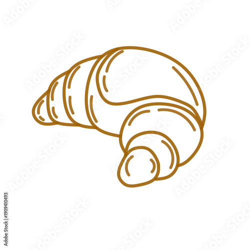 set of croissant doodle hand drawn. Hand drawn croissant french breakfast, croissant minimal flat icon set, black color and white background.