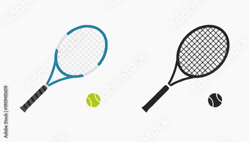 tennis racket and balls