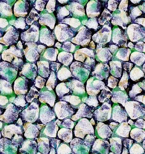 seamless abstract green pattern with vertical waves hand drawn in pencil for surface and fabric design