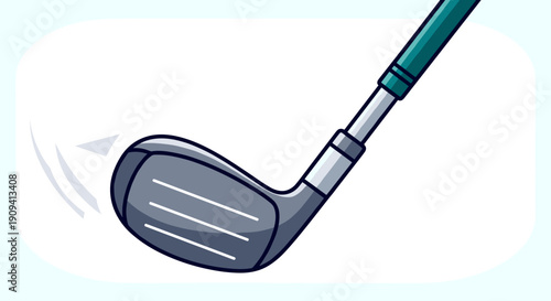 Golf Club Head Closeup Illustration.