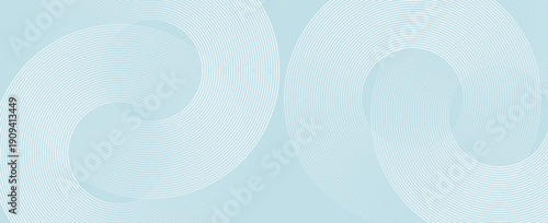 Modern abstract background. Glossy white gradient circle lines. Minimal geometric pattern. Simple graphic elements. Futuristic concept. Suitable for cover, poster, banner, brochure, vector