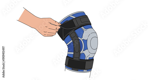 Knee Brace Being Adjusted by Hand.