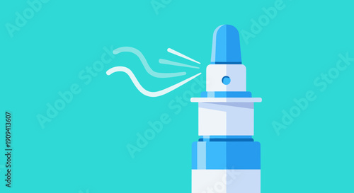 Nasal Spray Bottle with Mist Spraying Out.