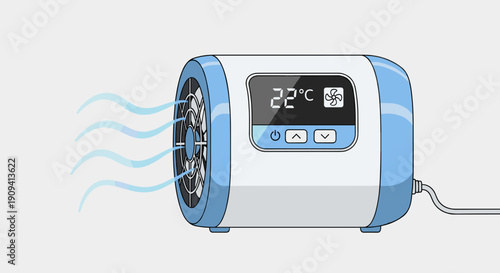 Portable Electric Fan with Digital Display.
