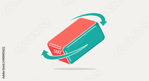 Red and Teal Colored Wallet Illustration.