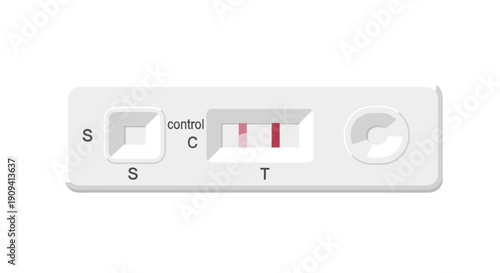 Positive Covid Test Result on Device.