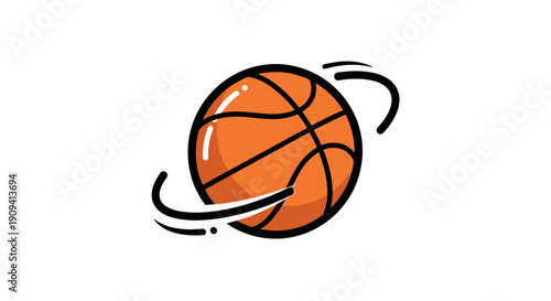 Spinning Basketball with Motion Lines 1.