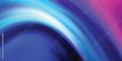 Bright, luminous white and cyan light flares create a soft, abstract highlight against a deep blue and purple gradient background.