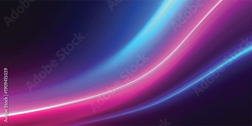 Abstract glowing curves of ethereal blue, purple, and white light create a futuristic and elegant background.