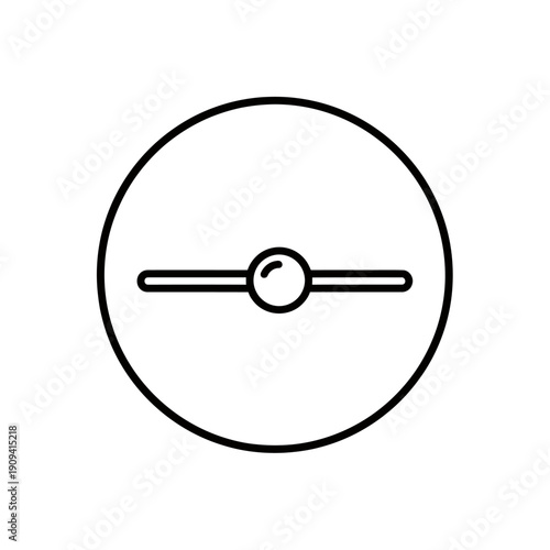 Minimalist line art depicting a slider control inside a circle. It is simple and neat