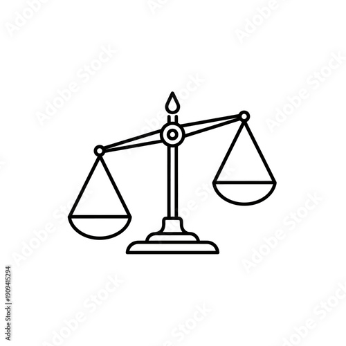 A simple outline of scales, depicting justice
