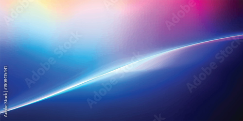 Abstract digital wave of glowing blue particles shimmering with golden light on a dark blue gradient background, tech concept.