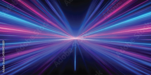 Abstract Blue and Pink Neon Light Speed Tunnel Background, Showcasing Vibrant Energetic Motion for Technology, Data, Gaming, or Futuristic Concepts