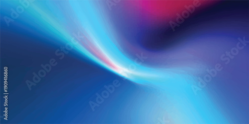 Elegant abstract background featuring flowing curves of bright neon light in purple, pink, and cyan against a dark backdrop