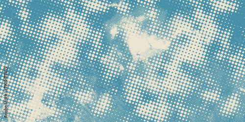 retro sky pattern on old paper background. raster vintage clouds