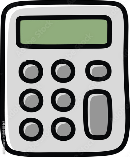 Calculator with numeric keys and display screen for calculations