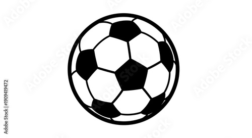 Black and White Soccer Ball Illustration.