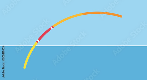 Colorful Surfboard in Mid Air.