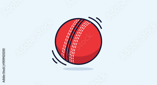 Red Cricket Ball in Motion.