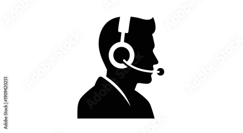 Customer Service Representative Silhouette.