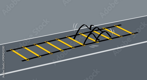 Speed Bump on Road Surface.