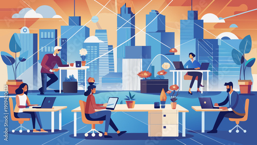 abstract background with city