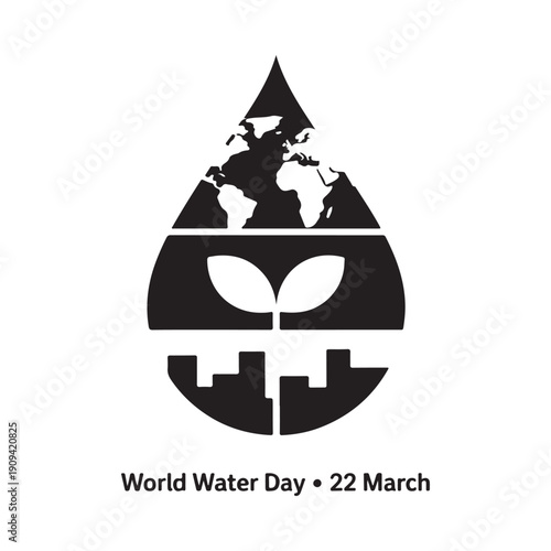 A symbolic representation of world water day merging earth nature and the importance of water