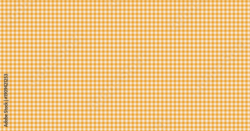 ギンガムチェックのかわいい背景素材　チェックのシームレスなパターンイラスト　オレンジ