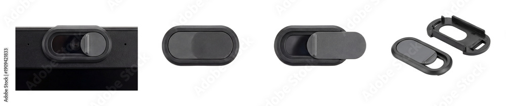 Obraz premium Laptop webcam shutter slider set.