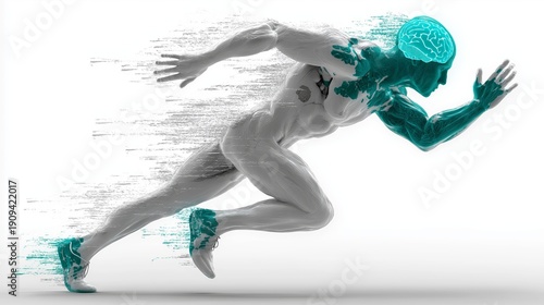 Conceptual digital art showing mental agility, confidence, and forward momentum in personal growth, sports, and innovation contexts