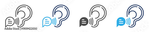 active listening icon sheet with multi concept